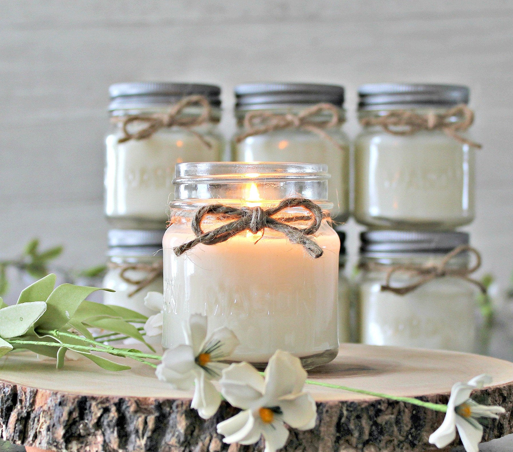 Set of 6 -Mason Jar Candle Bundle